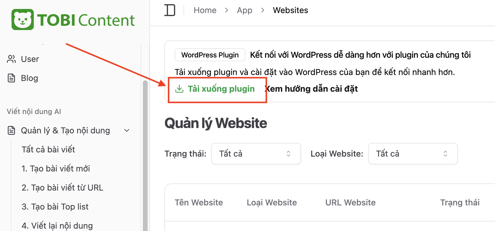 Nút Download Plugin